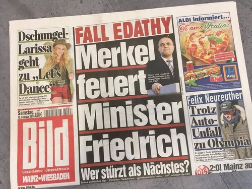 Bildzeitung vom 2014 - vom, 15.02.2014